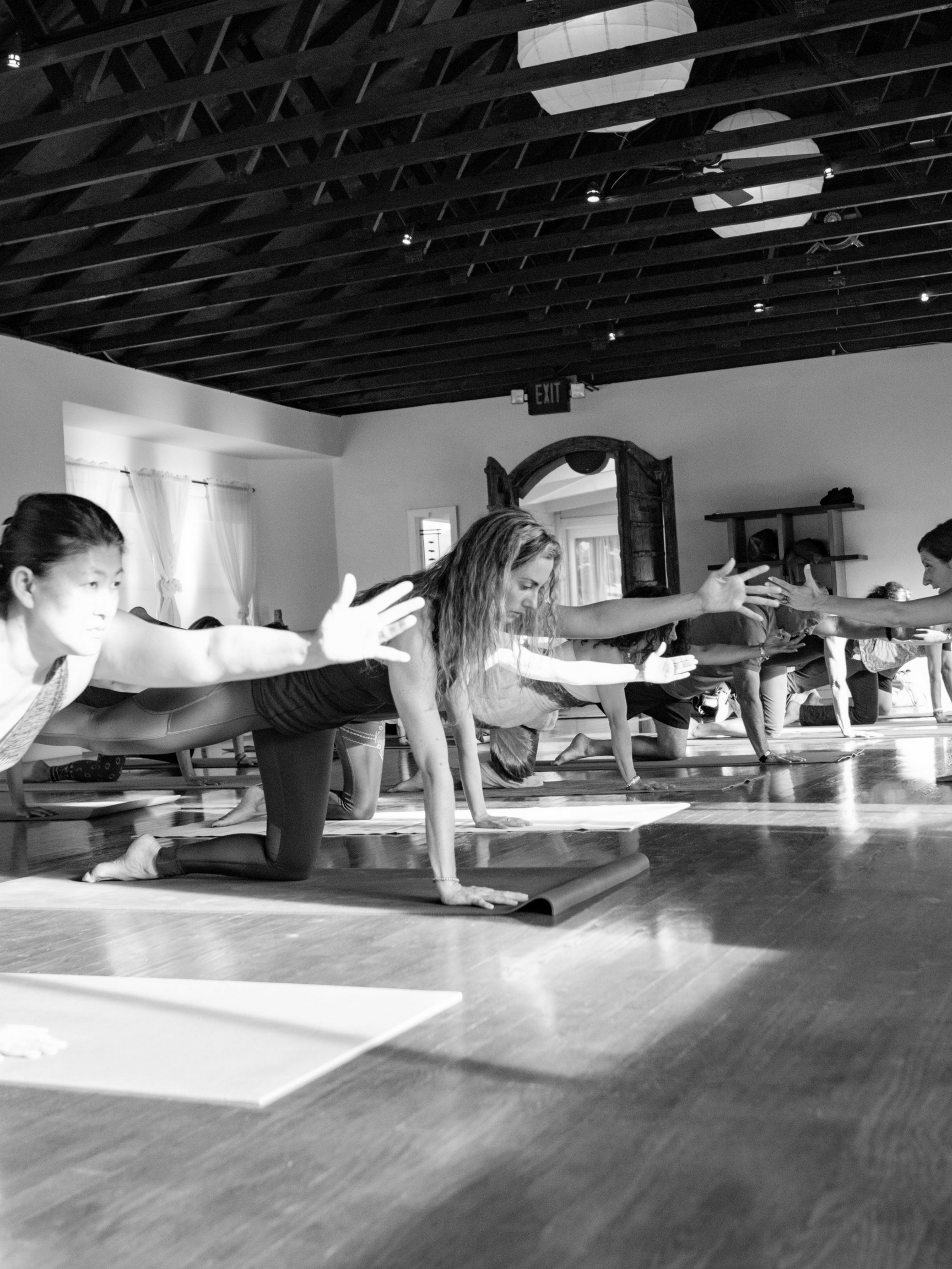 students at dharma yoga house